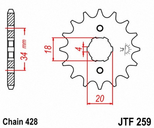 JT Sprockets JTF259.17 17T Steel Front Sprocket Natural, 17 Tooth