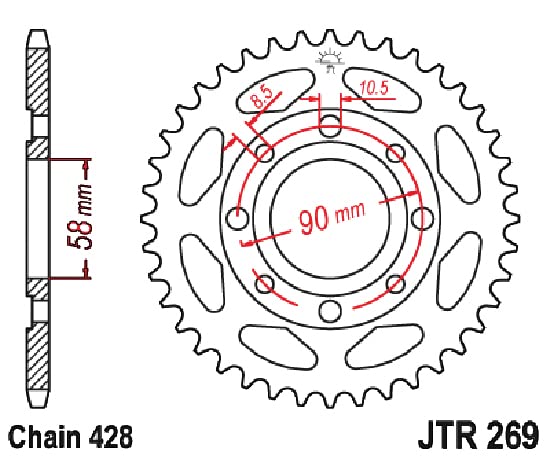 JT Sprockets JTR269.45 45T Steel Rear Sprocket