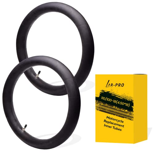 (2-Pack) 110/100-18 (4.50 x 18) Heavy-Duty Motorcycle Inner Tubes - 3mm Thick Butyl Rubber Inner Tubes - TR4 Valve Stems - Designed for Off-Road and Motocross Tires
