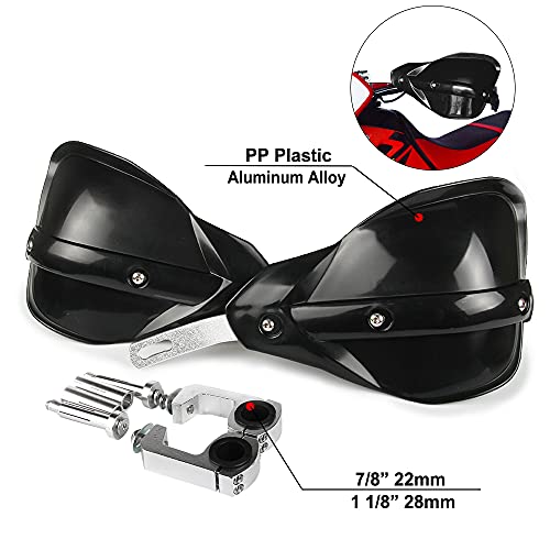 JFG RACING Black Handguards Hand Guards - Universal for 7/8" and 1 1/8" Brush Bar For off Road ATV For Motorcycle Pit Dirt Bike Motocross