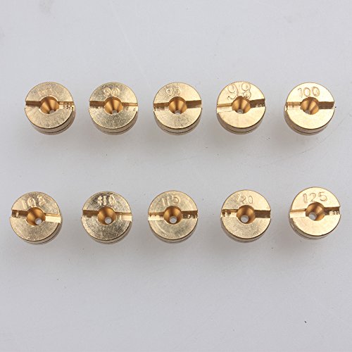 Carburetor Jet Kit - VM22, VM24, VM26, VM30 Kit Replacement - Rejet Kit Compatible with 125, 150, 200, 250cc Dirt Pit Bike - 10-Pack with 88, 90, 95, 98, 100, 105, 110, 115, 120 & 125