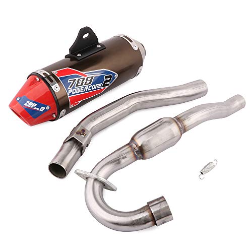 JFG RACING Motorcycle Slip On Exhaust Muffler Pipe Full System for CRF150F CRF230F 2003-2017 Motocross