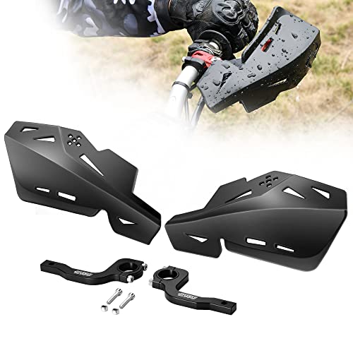 RUTU Motorcycle Handguards for Dirt Pit Bikes, Motocross, ATV, CRF KLX KX LTR TRX SX SXF EXC XCW Grizzly,Scooter,hawk 250(CNC Bracket Pair & Allen Wrench Included) - Black