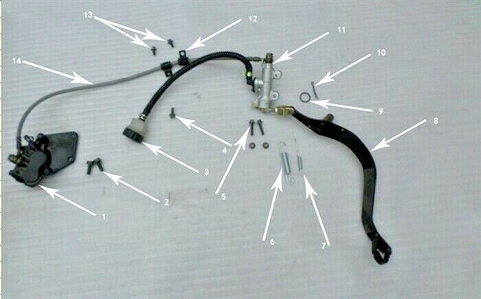 RPS Hawk 250 Rear Brake Pedal Lever and Spring (#8 in diagram)