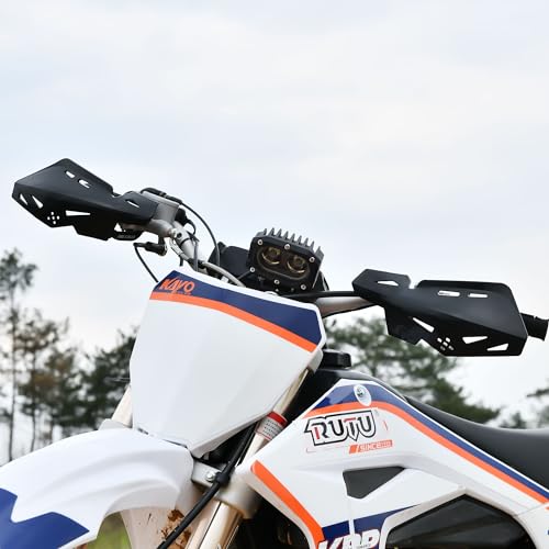 RUTU Motorcycle Handguards for Dirt Pit Bikes, Motocross, ATV, CRF KLX KX LTR TRX SX SXF EXC XCW Grizzly,Scooter,hawk 250(CNC Bracket Pair & Allen Wrench Included) - Black