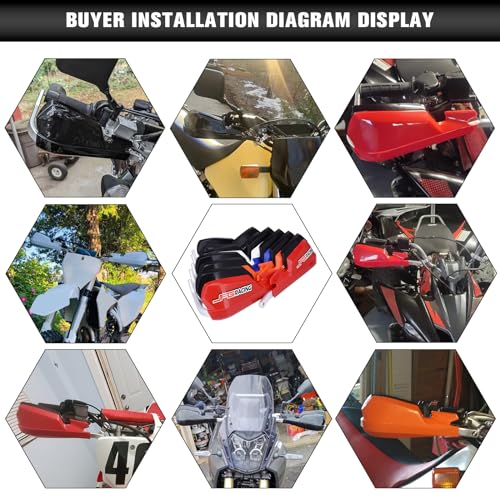 JFG RACING Handguards Dirt Bike Hand Guards - Universal For 7/8in And 1 1/8in Handlebar - For Dirt Bike For Motocross Enduro Supermoto(Red)