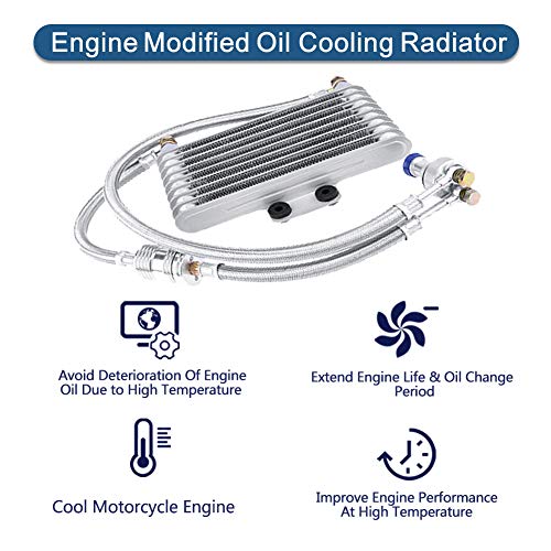KIMISS Aluminum Motorcycle Engine Oil Cooler Radiator Kits modified for CB CG Engine