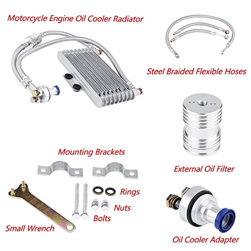 KIMISS Aluminum Motorcycle Engine Oil Cooler Radiator Kits modified for CB CG Engine