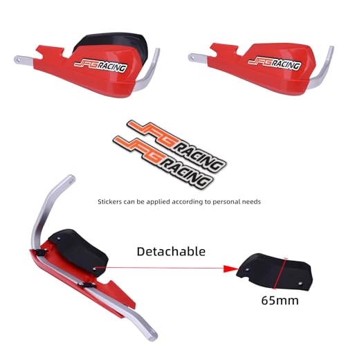 JFG RACING Handguards Dirt Bike Hand Guards - Universal For 7/8in And 1 1/8in Handlebar - For Dirt Bike For Motocross Enduro Supermoto(Red)