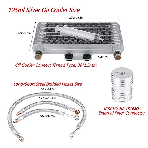 KIMISS Aluminum Motorcycle Engine Oil Cooler Radiator Kits modified for CB CG Engine