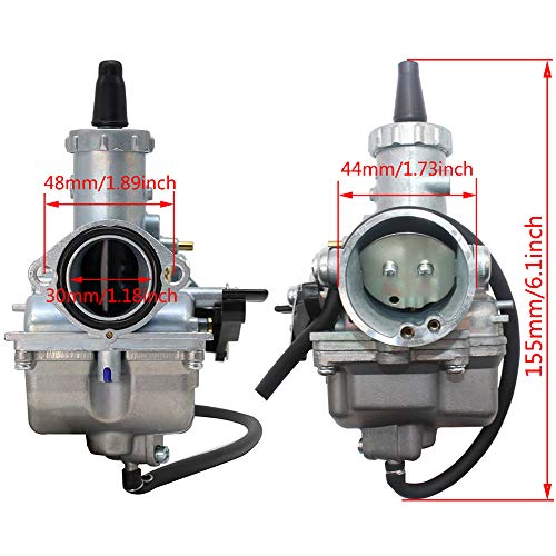 VM26 30mm Carb Carburetor with Air Filter Compatible with Motorcycle PZ30 200cc 250cc Hawk Go-kart Taotao SunL JCL JetMoto Kazuma Baja Quad ATV Dirt CRF KLX TTR XR Pit Dirt Bike Motocross