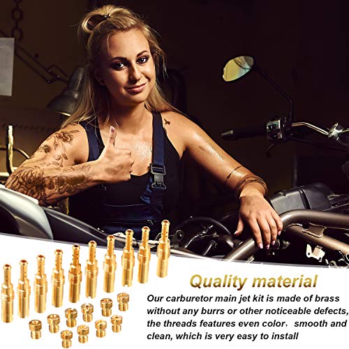 20 Pieces Carburetor Main Jet Kit, Include 10 Pieces Carburetor Main Jet and 10 Pieces Slow Jet for PWK Keihin OKO CVK PWM Type