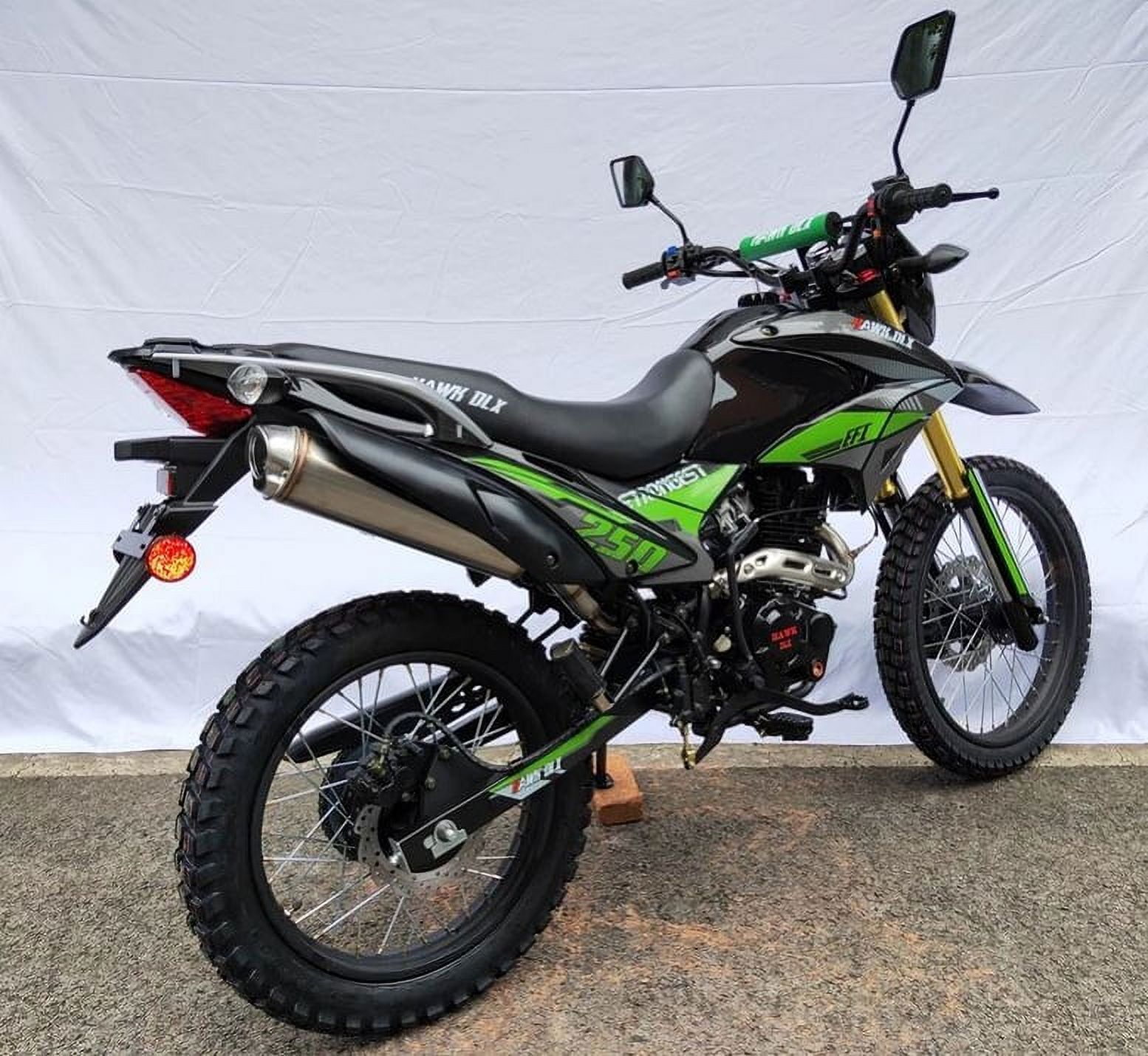 GREEN - HAWK DLX 250CC DOT BIKE, FULLY LOADED EFI MODEL FOR SALE