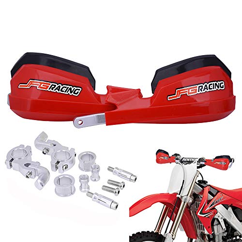 JFG RACING Handguards Dirt Bike Hand Guards - Universal For 7/8in And 1 1/8in Handlebar - For Dirt Bike For Motocross Enduro Supermoto(Red)