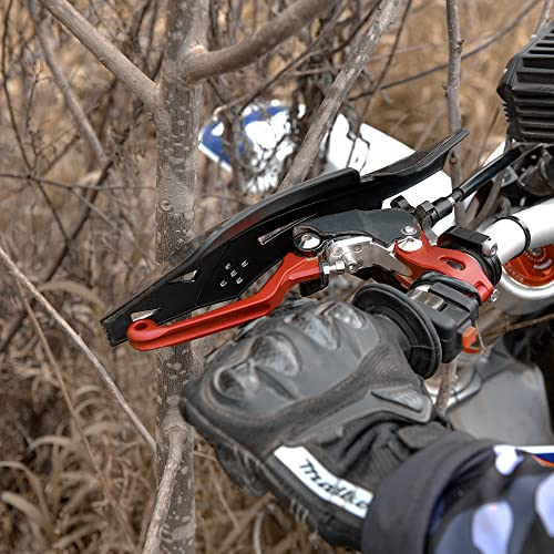 RUTU Motorcycle Handguards for Dirt Pit Bikes, Motocross, ATV, CRF KLX KX LTR TRX SX SXF EXC XCW Grizzly,Scooter,hawk 250(CNC Bracket Pair & Allen Wrench Included) - Black