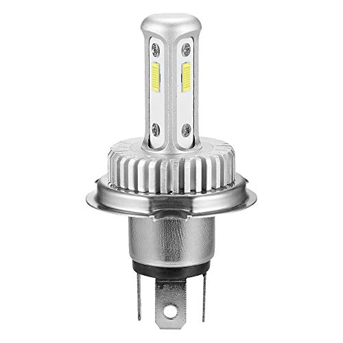 H4 LED Motorcycle Headlight Bulb Hi/Lo Beam 9003 Bulb 2500 Lumens White 6000k CSP Chips LED Car Headlight H4 Headlamp 1:1 Design (Pack of 1)
