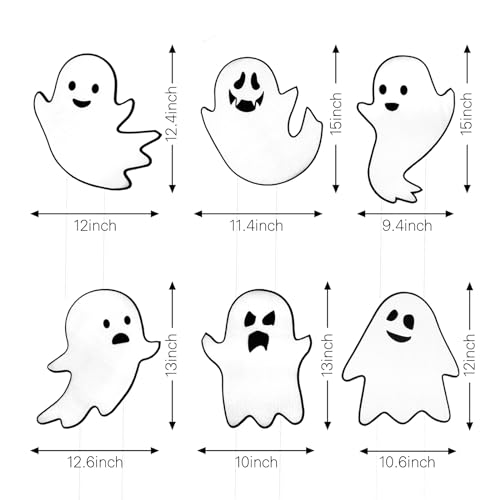 Halloween Decorations Outdoor Yard Signs,Glow in the Dark 6PCS Halloween Scary Ghost Yard Signs with Stakes for Spooky Halloween Lawn Patio Yard Garden Outdoor Decoration
