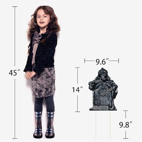 Halloween Tombstone Decorations Gravestone Decor for Graveyard Headstone Yard Signs Outdoor Lawn Yard Garden Decorations Halloween Yard Stakes - 6PCS