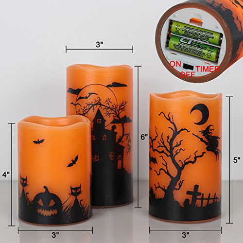 Halloween Flameless Flickering LED Candles - Assorted Decals!