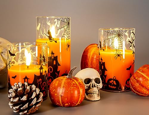 Orange LED Halloween Candles with Remote Control