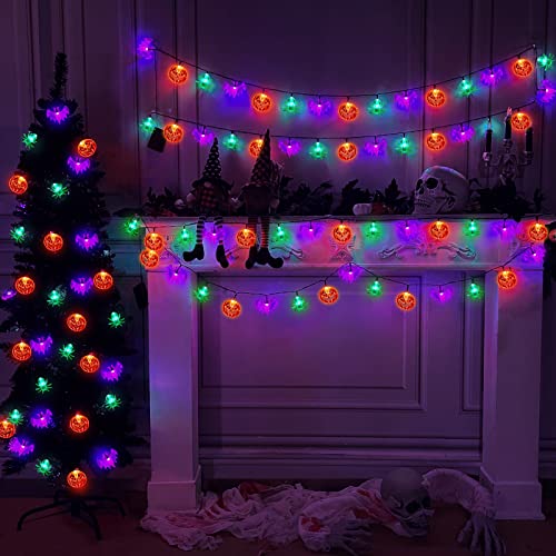 Halloween Lights: 30Ft 90LED Pumpkins, Bats, Spider