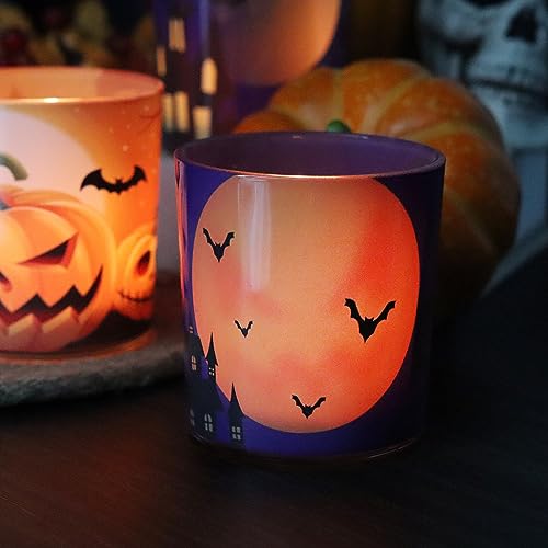 Halloween Glass Votive Candle Holders - 4PCS