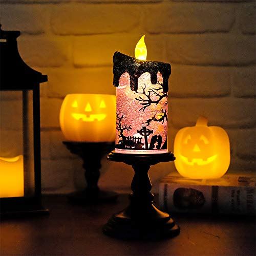 Haunted Halloween Snow Globe Candles: Spooky Table Centerpiece