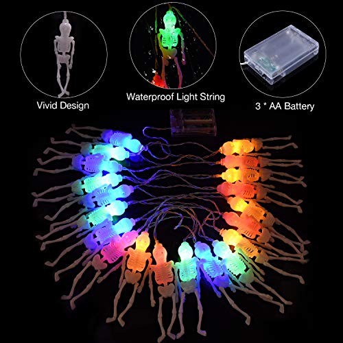 Spooky Skeleton Decor Lights - 10 Ft 20 LEDs