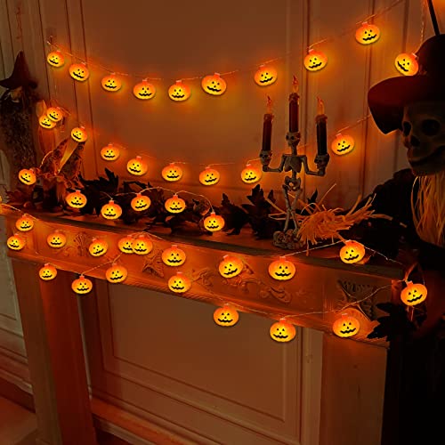13 Ft Halloween Pumpkin String Lights with Timer
