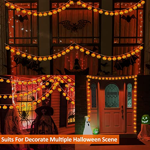13 Ft Halloween Pumpkin String Lights with Timer