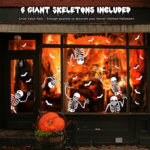 Scary Skeleton Window Clings for Halloween Decor