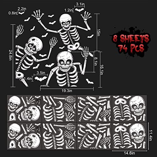 Scary Skeleton Window Clings for Halloween Decor