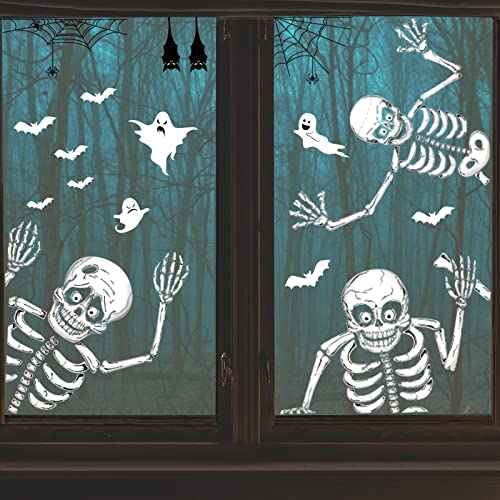 140PCS Double-Sided Halloween Window Clings for Spooky Decor