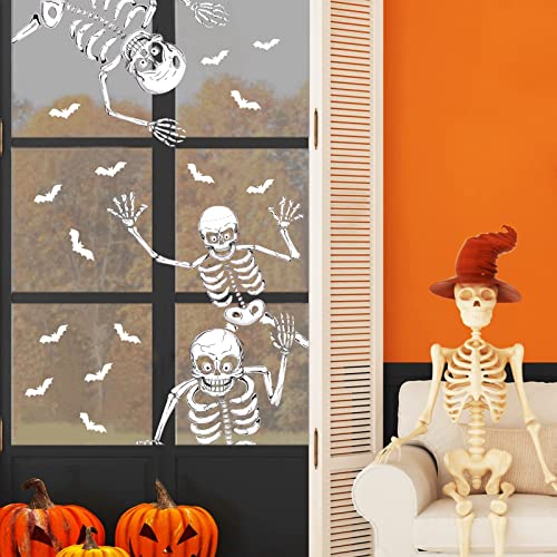 Scary Skeleton Window Clings for Halloween Decor