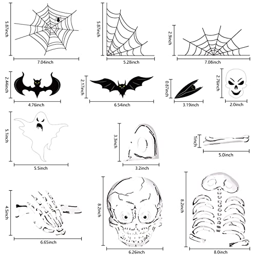 140PCS Double-Sided Halloween Window Clings for Spooky Decor