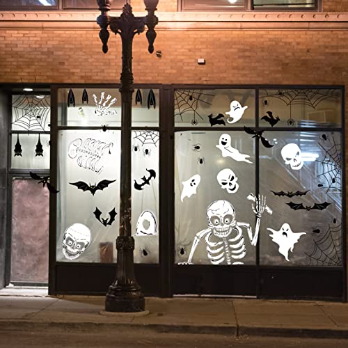 140PCS Double-Sided Halloween Window Clings for Spooky Decor