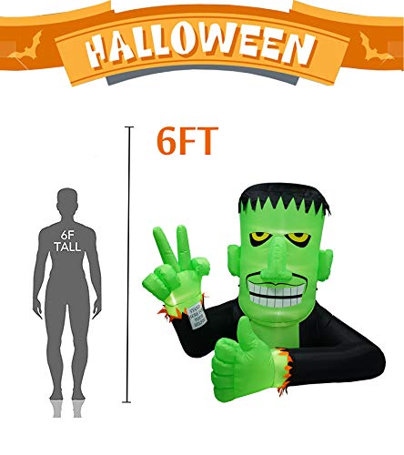 6FT High Halloween Inflatable Frankenstein with LED Lights
