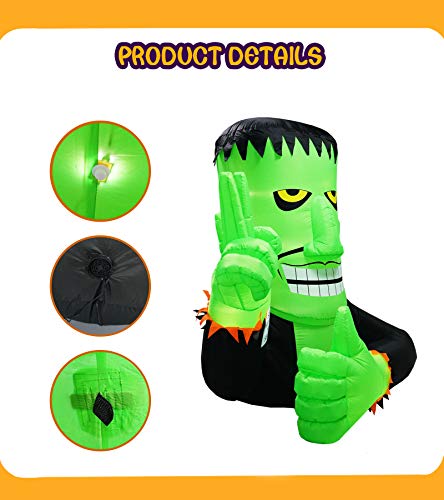 6FT High Halloween Inflatable Frankenstein with LED Lights