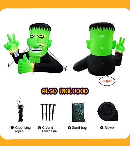 6FT High Halloween Inflatable Frankenstein with LED Lights