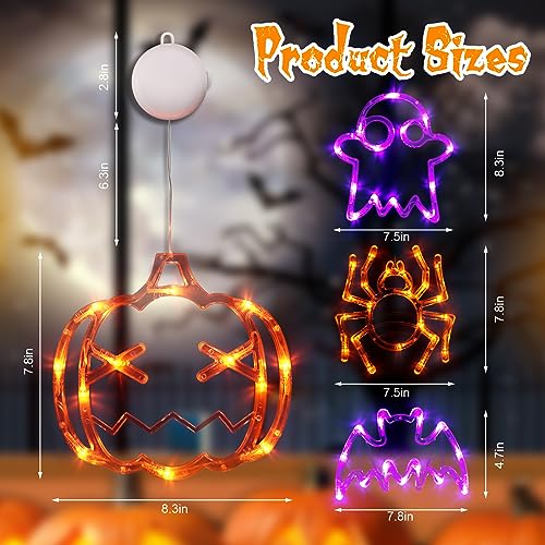 Halloween Indoor Hanging Lights, 4 Pack Orange/Purple