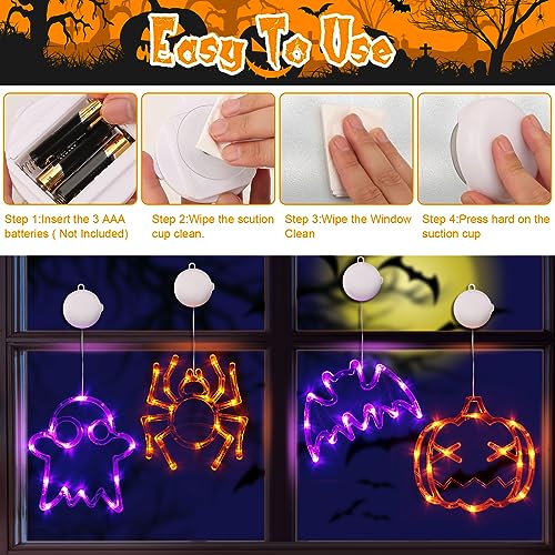 Halloween Indoor Hanging Lights, 4 Pack Orange/Purple