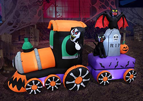 Halloween Inflatable Grim Reaper Train with Tombstone