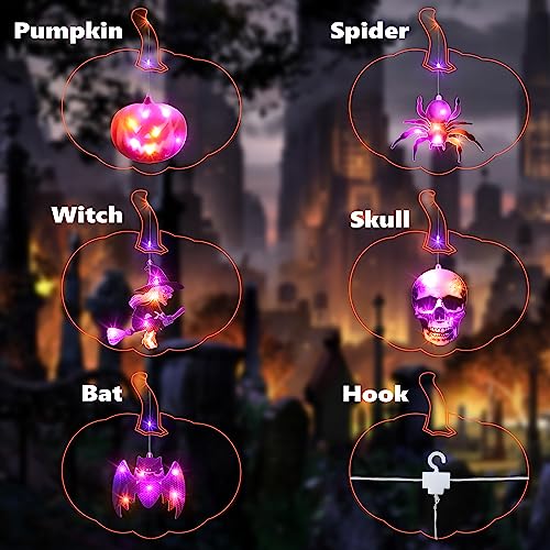 Haunted 108LED Curtain Lights with 10 Ornaments