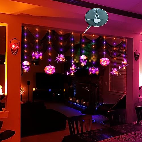Haunted 108LED Curtain Lights with 10 Ornaments