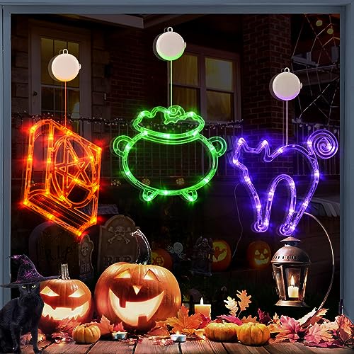 Halloween Spellbook, Cat, & Cauldron Lights
