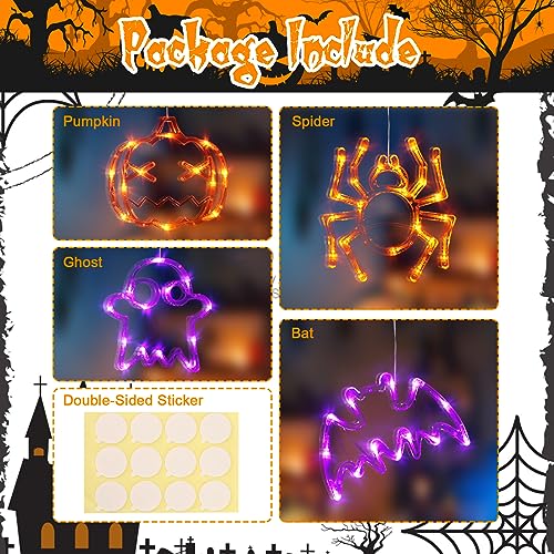 Halloween Indoor Hanging Lights, 4 Pack Orange/Purple