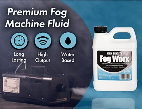 FogWorx Extreme High Density Fog Juice - Long Lasting, High Output, Odorless Water Based Fog Machine Fluid - 1 Quart, 32 Ounces for 400 Watt to 1500 Watt Machines
