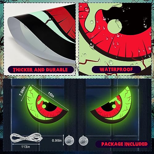 Spooky Glowing Eyes: Halloween Window Decor, Wall & Car Décor