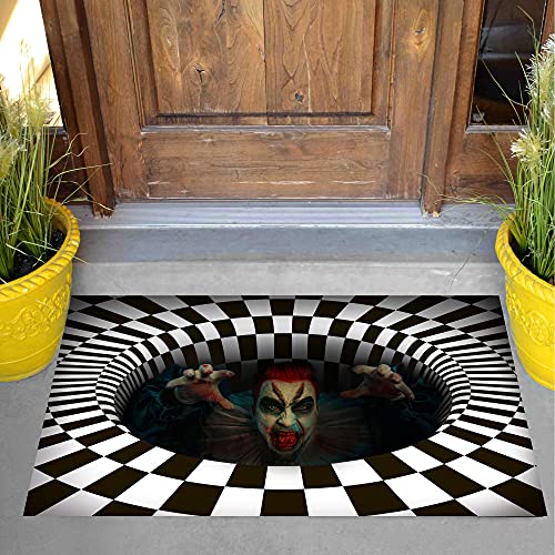 JOYIN 30” x 17” Halloween 3D Vortex Illusion Doormat, Stereo Vision Hole Natural Coir Scary Door Mat, Indoor/Outdoor Decorative Doorway Doormat for Halloween Room Decorations