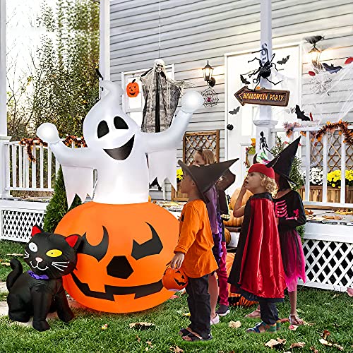 Spooky Pumpkin & Black Cat Halloween Inflatables (5ft)